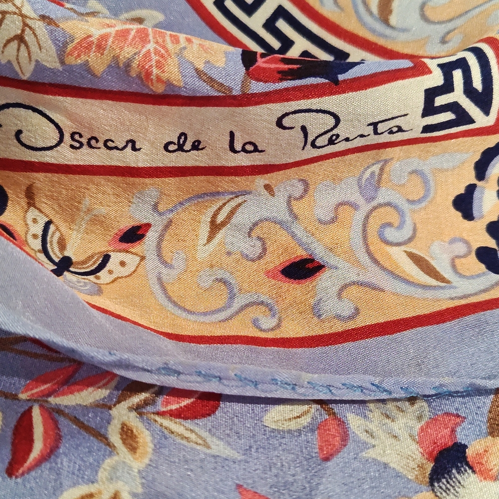Oscar de la Renta Multicolor Floral Scarf